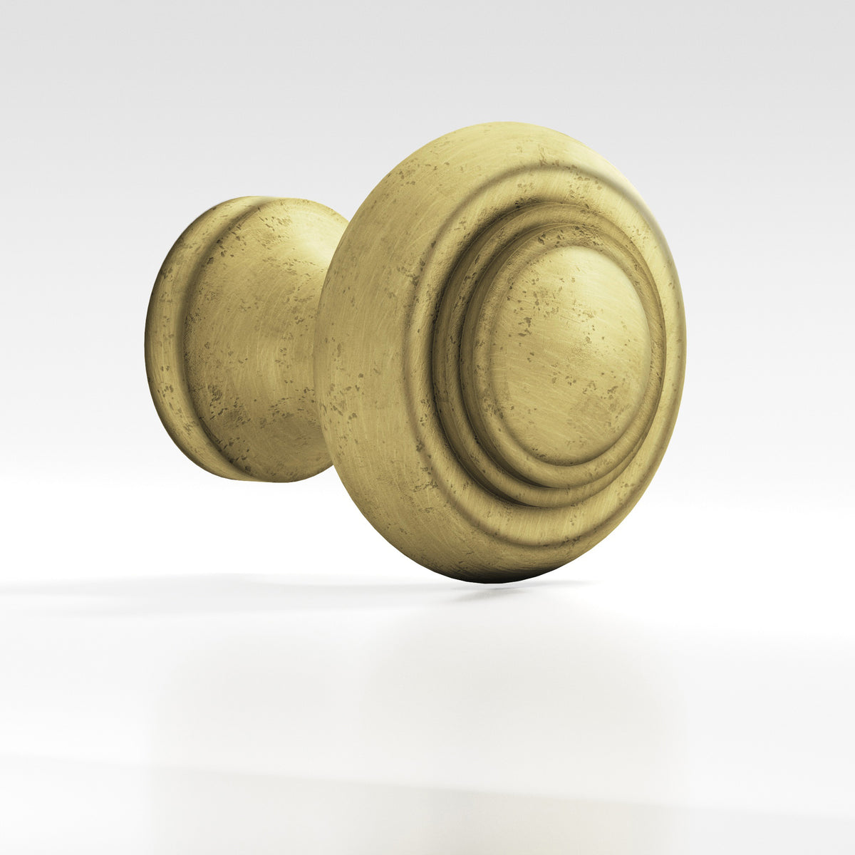 Colonial Bronze 675 Tiered Button Knob, 1-3/8 in Diameter - Distressed Antique Brass