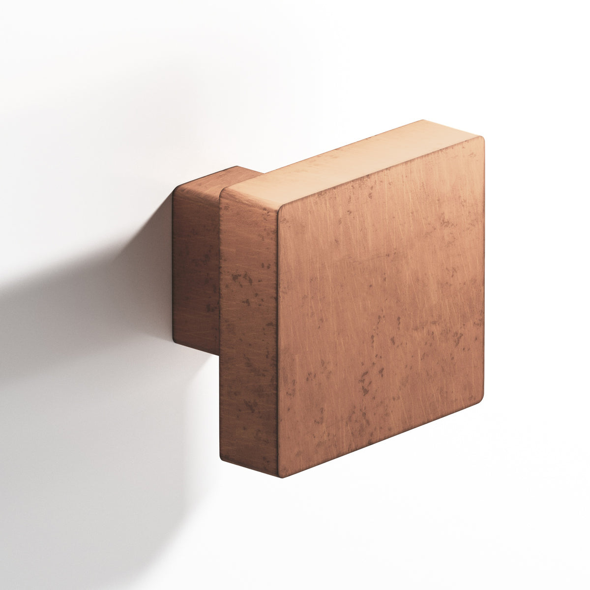 Colonial Bronze 749 Square Knob with Rectangular Post, 1-1/2 in - Distressed Antique Copper