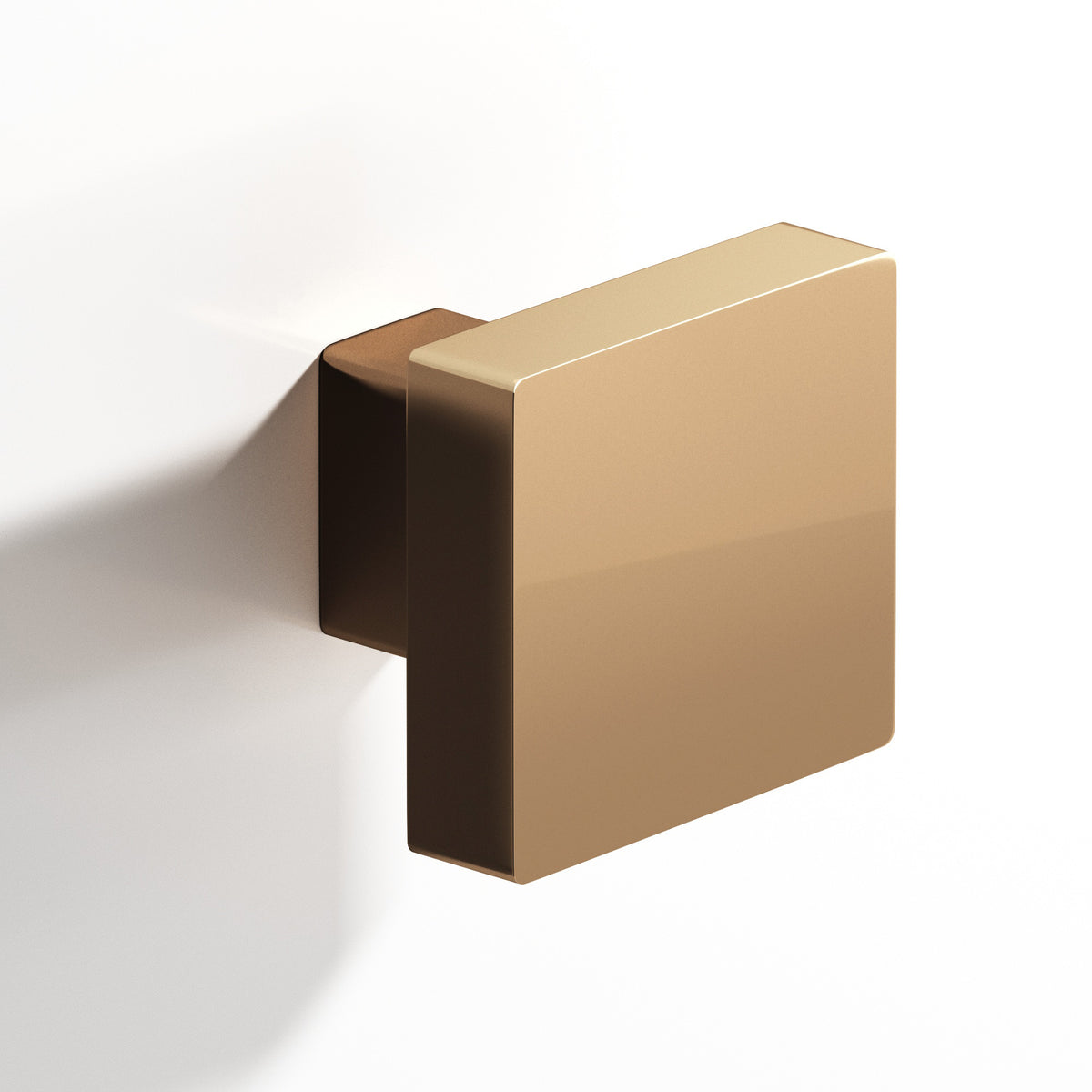 Colonial Bronze 749 Square Knob with Rectangular Post, 1-1/2 in - Polished Bronze