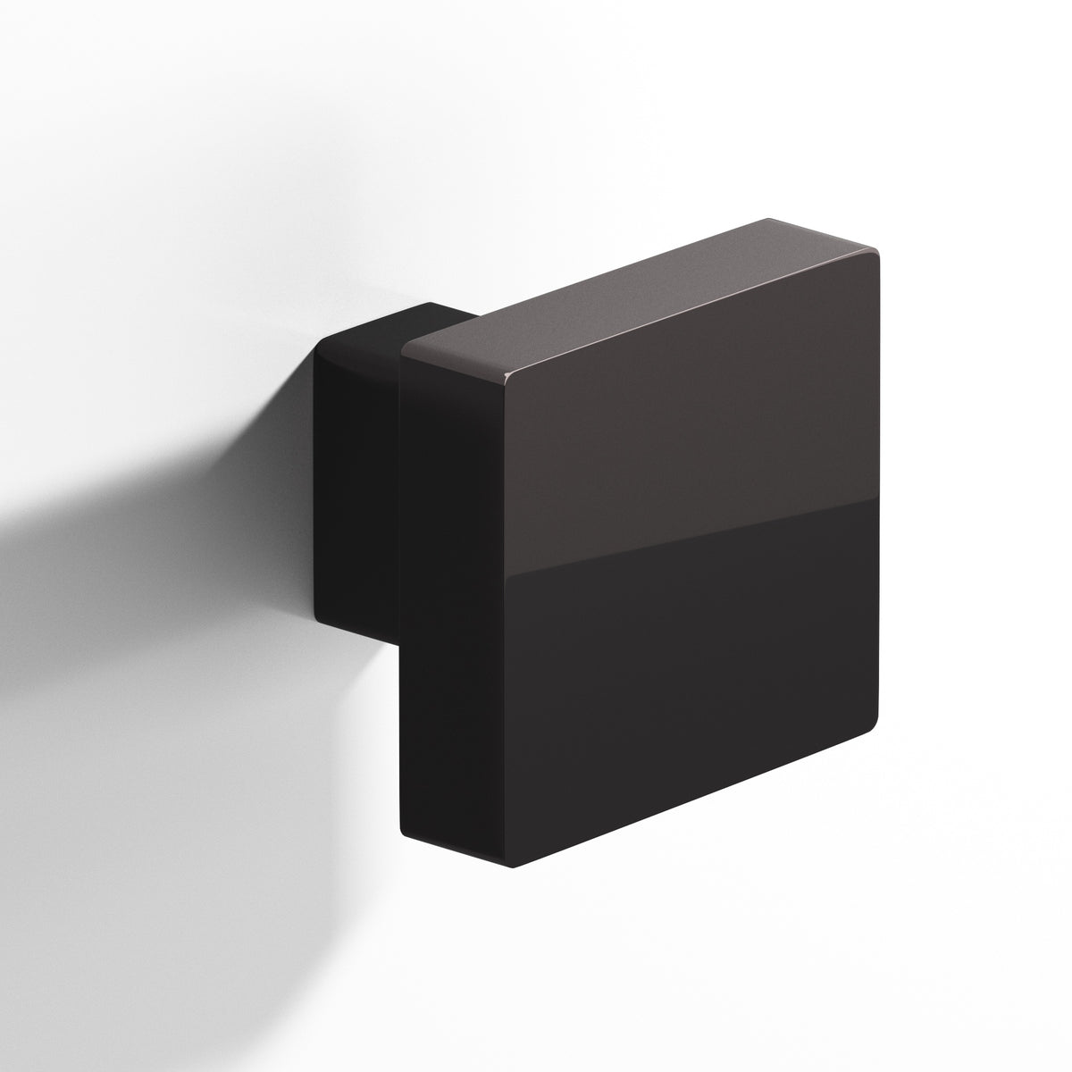 Colonial Bronze 749 Square Knob with Rectangular Post, 1-1/2 in - Satin Black
