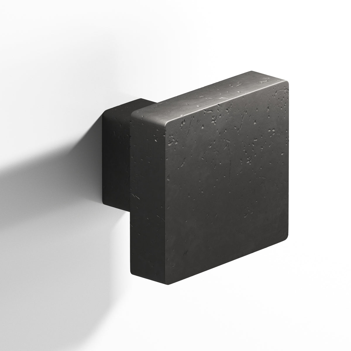 Colonial Bronze 749 Square Knob with Rectangular Post, 1-1/2 in - Distressed Satin Black