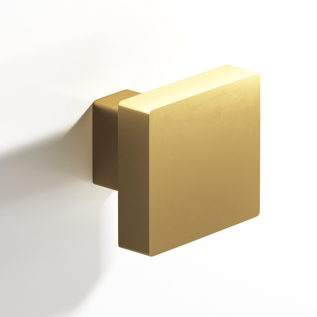 Colonial Bronze 749 Square Knob with Rectangular Post, 1-1/2 in - Satin Brass