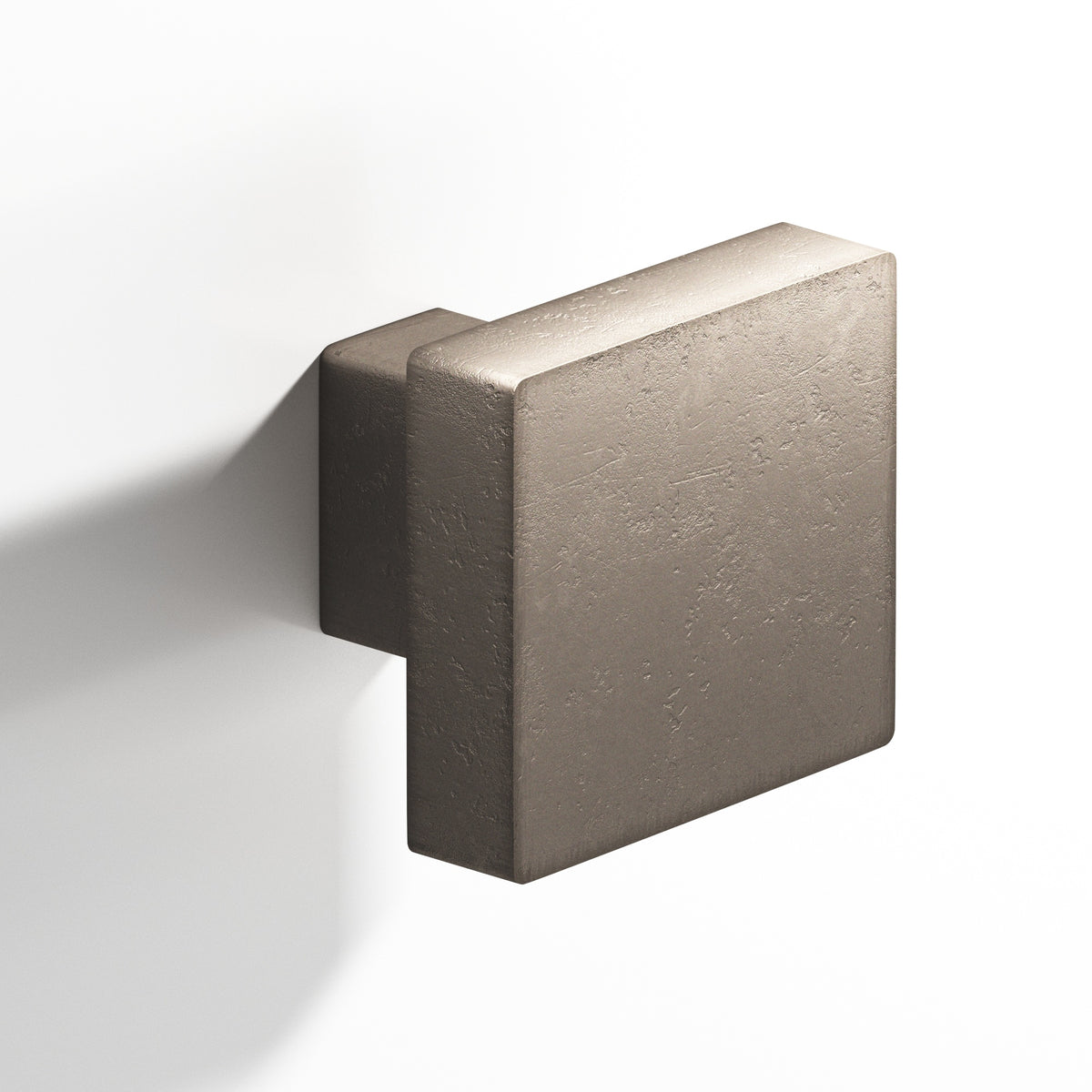 Colonial Bronze 749 Square Knob with Rectangular Post, 1-1/2 in - Distressed Pewter