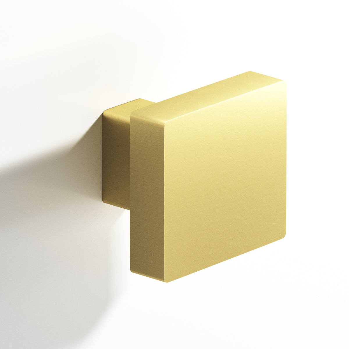 Colonial Bronze 749 Square Knob with Rectangular Post, 1-1/2 in - Matte Satin Brass
