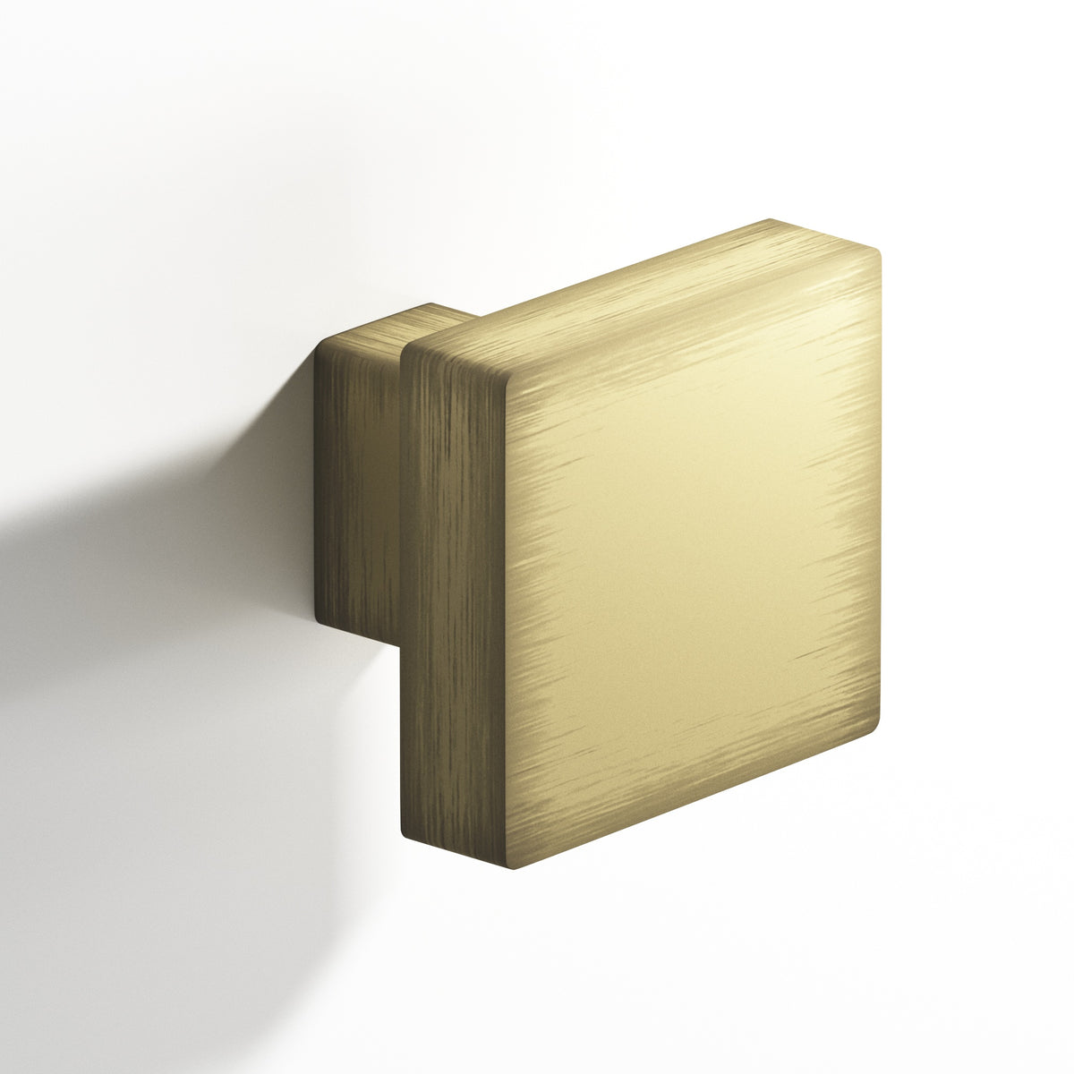 Colonial Bronze 749 Square Knob with Rectangular Post, 1-1/2 in - Matte Antique Satin Brass