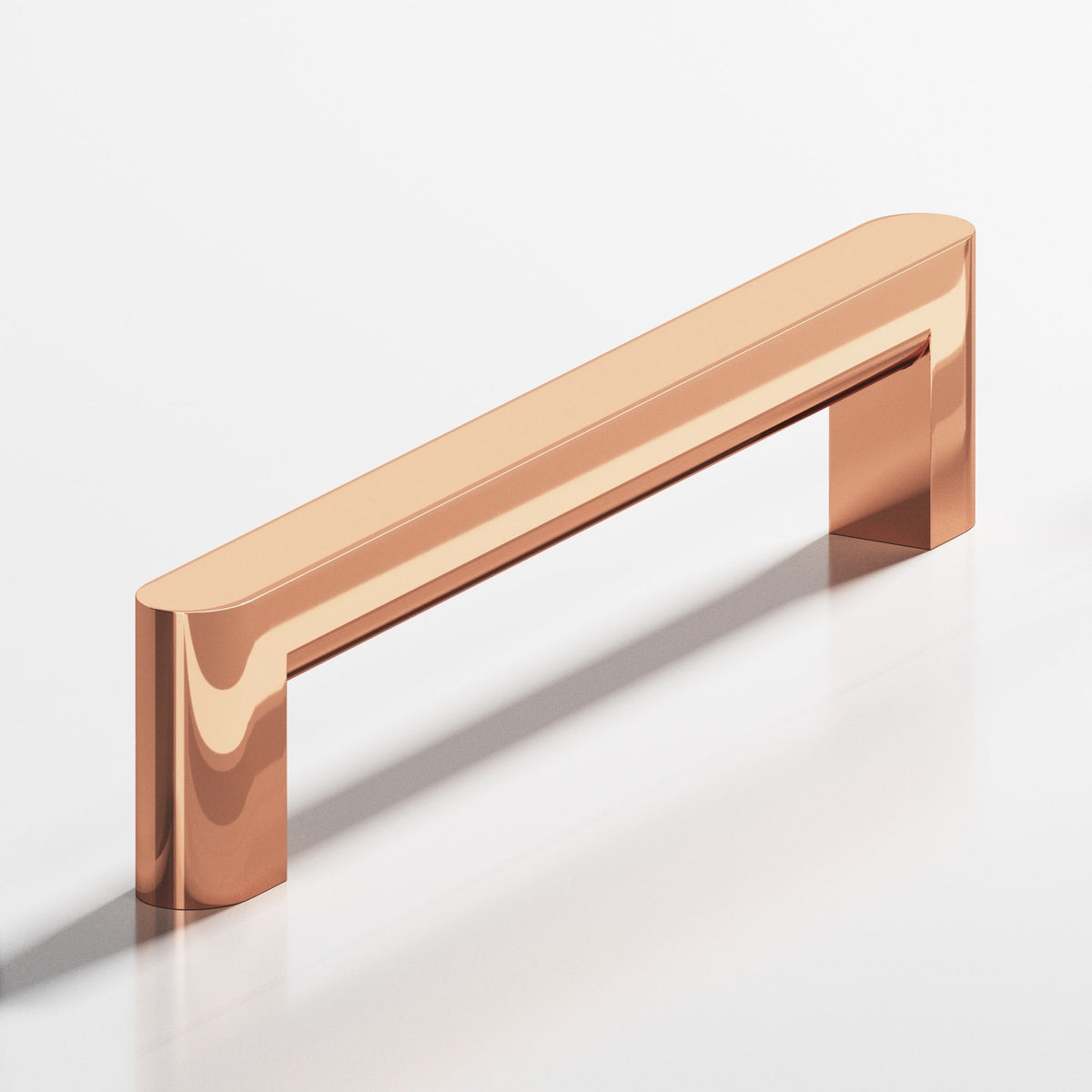 Colonial Bronze 760 Square Pull with Rounded Back and Ends, 7/16 x 1/2 in Cross Section - Polished Copper