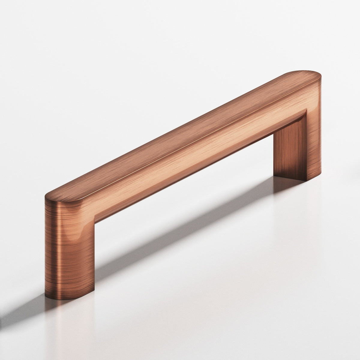 Colonial Bronze 760 Square Pull with Rounded Back and Ends, 7/16 x 1/2 in Cross Section - Antique Copper