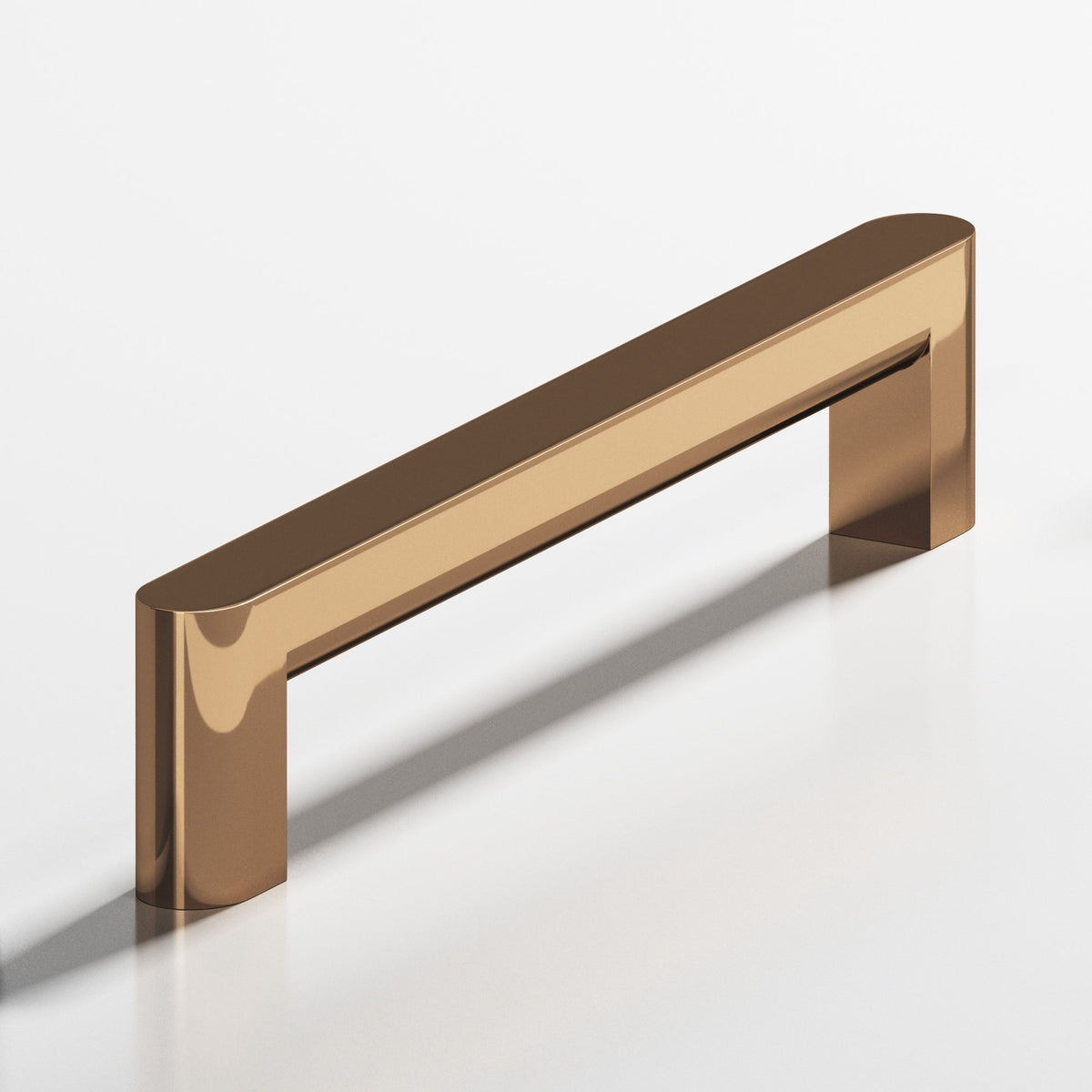 Colonial Bronze 760 Square Pull with Rounded Back and Ends, 7/16 x 1/2 in Cross Section - Polished Bronze