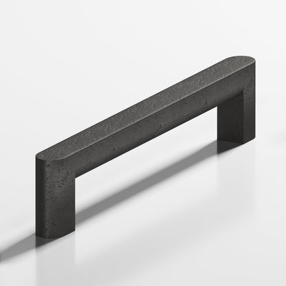 Colonial Bronze 765 Square Pull with Rounded Back and Ends, 1 x 3/4 in Cross Section - Distressed Satin Black