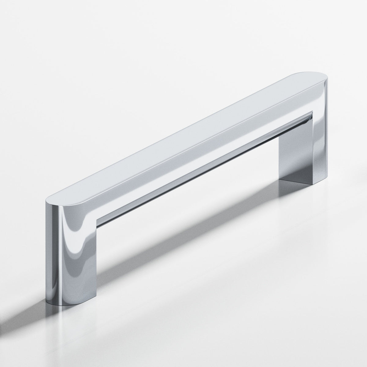 Colonial Bronze 765 Square Pull with Rounded Back and Ends, 1 x 3/4 in Cross Section - Polished Chrome
