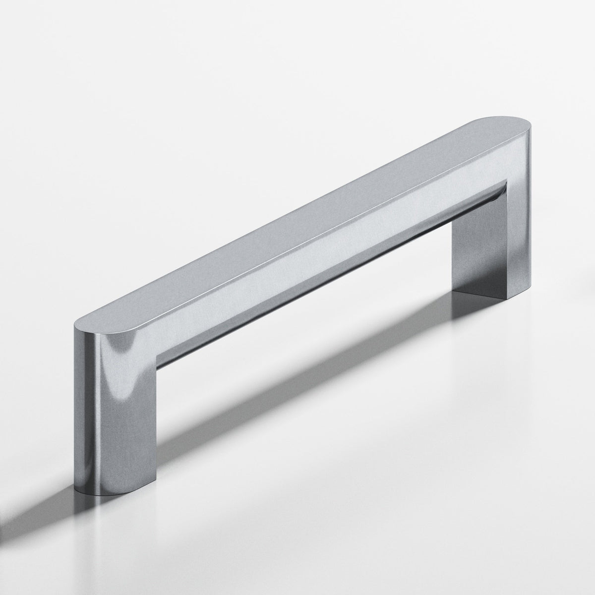 Colonial Bronze 762 Square Pull with Rounded Back and Ends, 5/8 x 3/8 in Cross Section - Satin Chrome