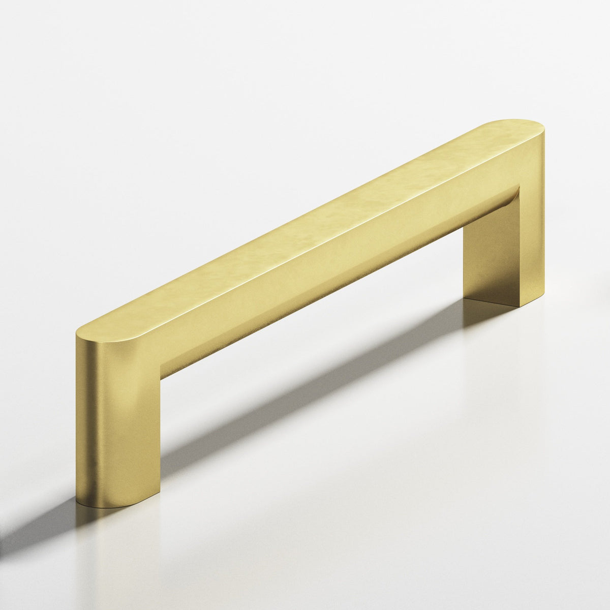 Colonial Bronze 765 Square Pull with Rounded Back and Ends, 1 x 3/4 in Cross Section - Matte Satin Brass