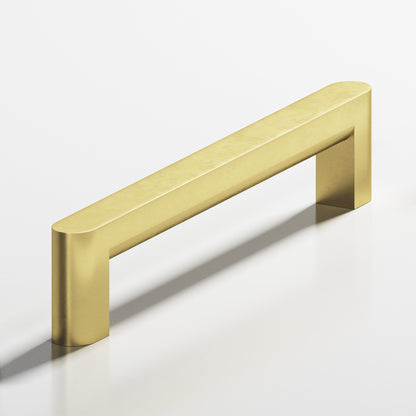 Colonial Bronze 765 Square Pull with Rounded Back and Ends, 1 x 3/4 in Cross Section - Matte Satin Brass