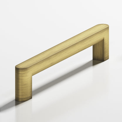 Colonial Bronze 765 Square Pull with Rounded Back and Ends, 1 x 3/4 in Cross Section - Matte Antique Satin Brass