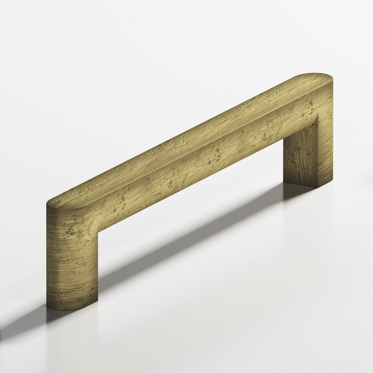 Colonial Bronze 760 Square Pull with Rounded Back and Ends, 7/16 x 1/2 in Cross Section - Distressed Antique Brass
