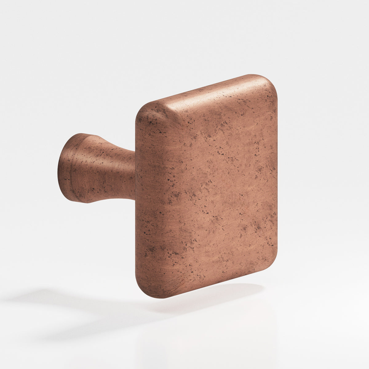 Colonial Bronze 769 Radiused Square Knob with Flared Post, 1-1/2 in - Distressed Antique Copper