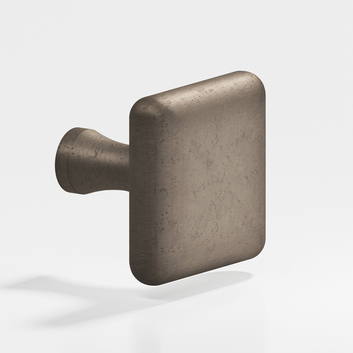 Colonial Bronze 768 Radiused Square Knob with Flared Post, 1-1/4 in - Distressed Pewter