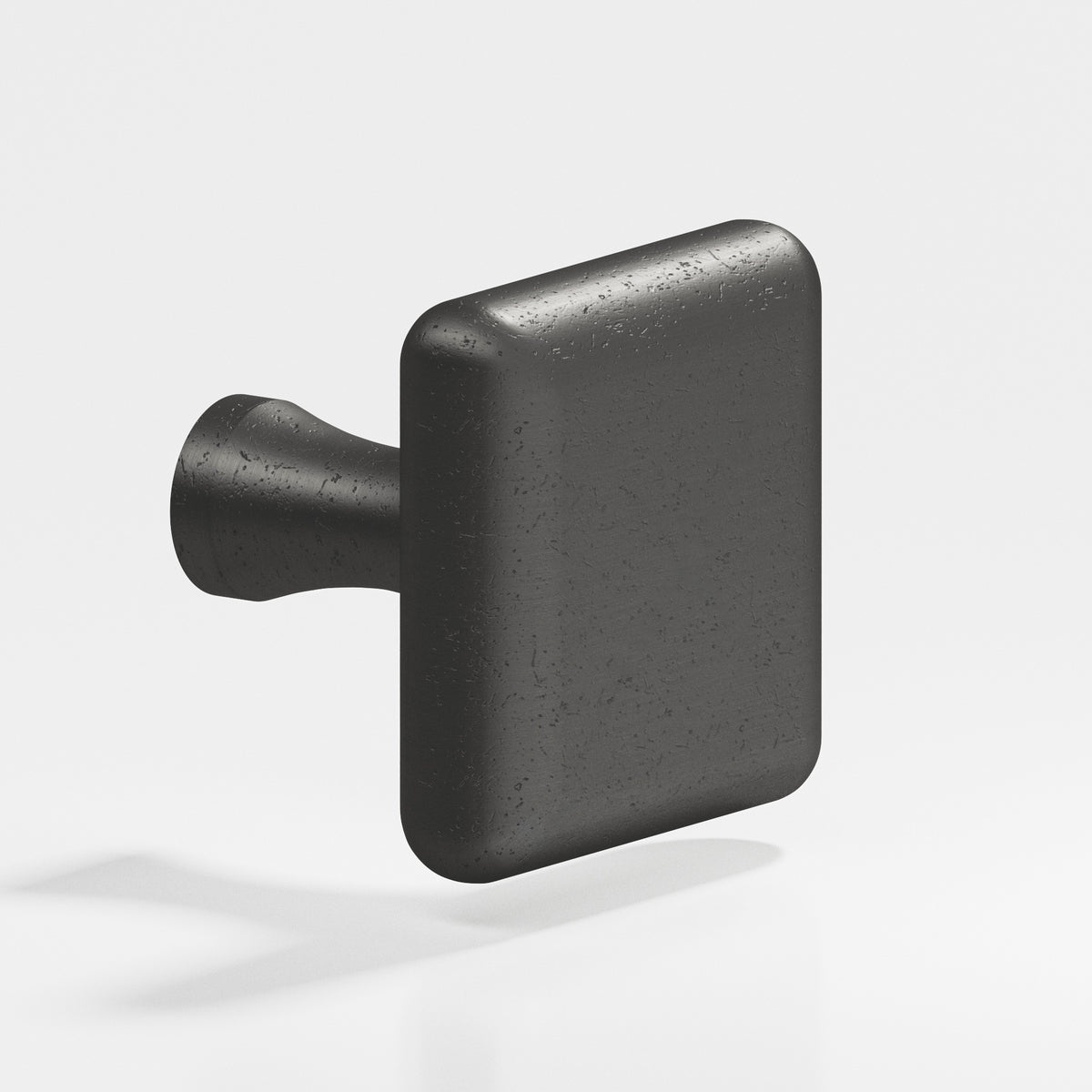 Colonial Bronze 768 Radiused Square Knob with Flared Post, 1-1/4 in - Distressed Satin Black