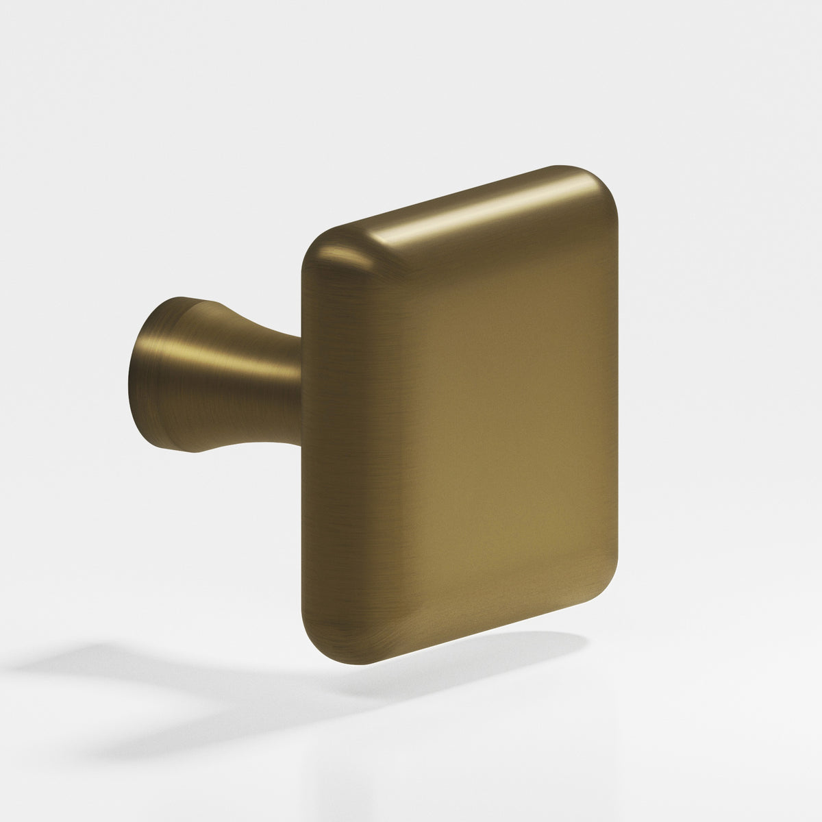 Colonial Bronze 768 Radiused Square Knob with Flared Post, 1-1/4 in - Matte Antique Satin Brass