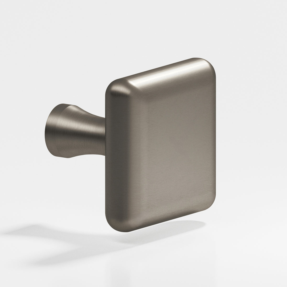 Colonial Bronze 767 Radiused Square Knob with Flared Post, 1 in - Matte Pewter