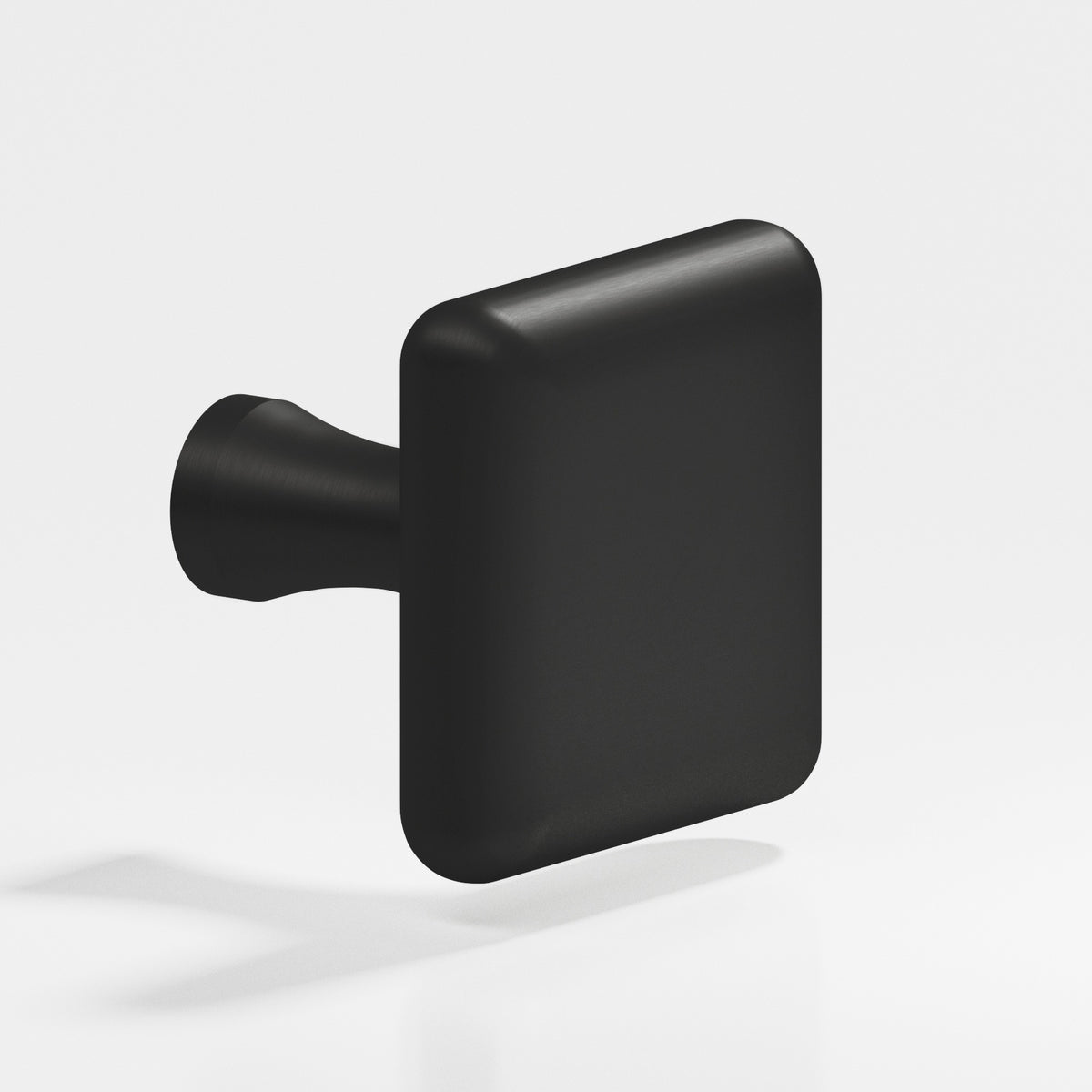 Colonial Bronze 767 Radiused Square Knob with Flared Post, 1 in - Matte Satin Black