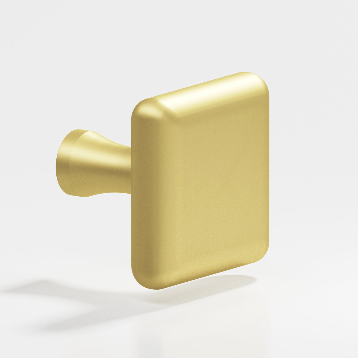 Colonial Bronze 767 Radiused Square Knob with Flared Post, 1 in - Matte Satin Brass