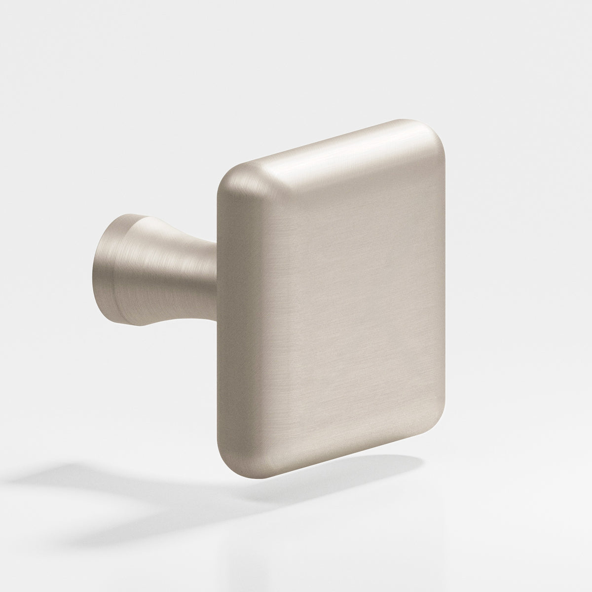 Colonial Bronze 767 Radiused Square Knob with Flared Post, 1 in - Matte Satin Nickel