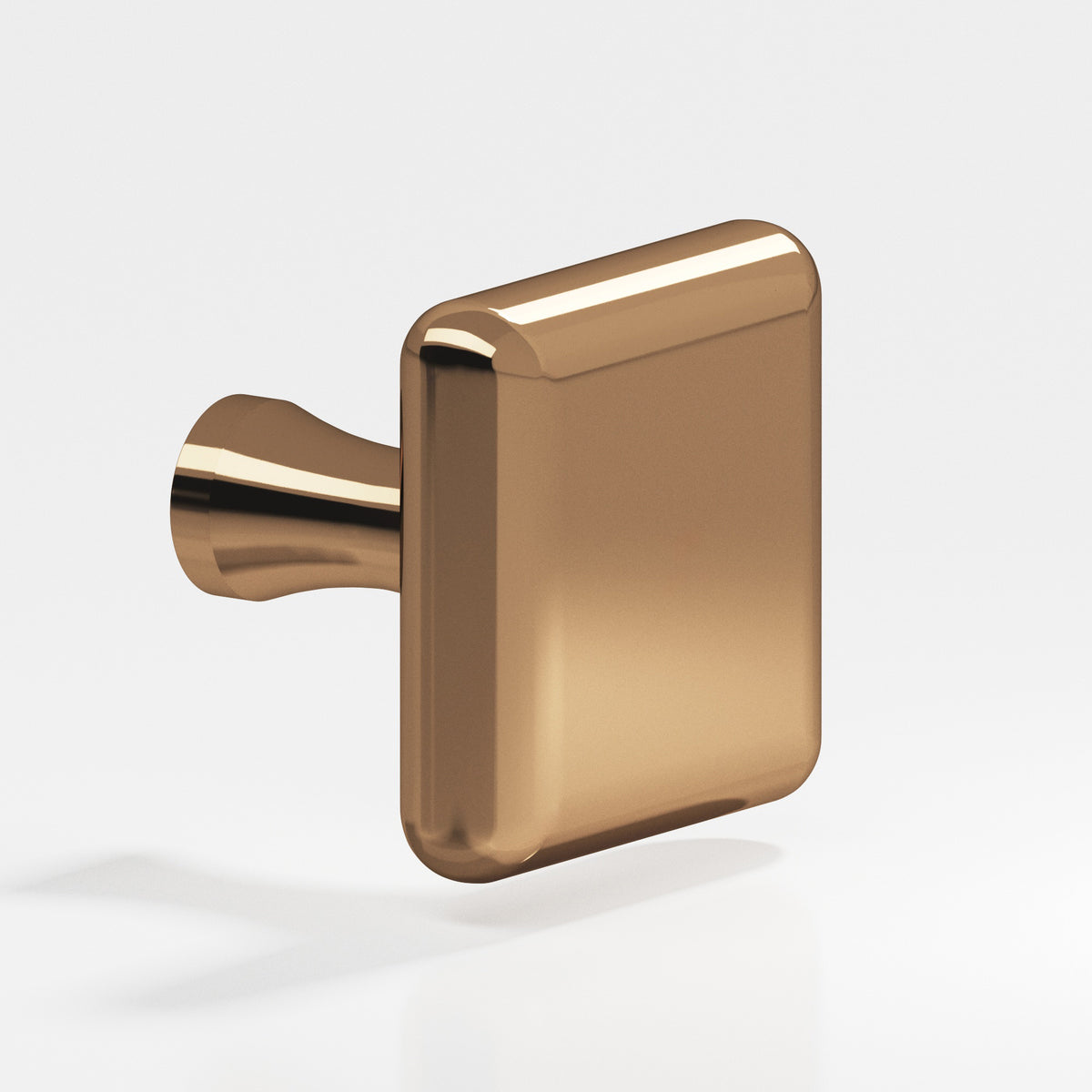 Colonial Bronze 767 Radiused Square Knob with Flared Post, 1 in - Polished Bronze