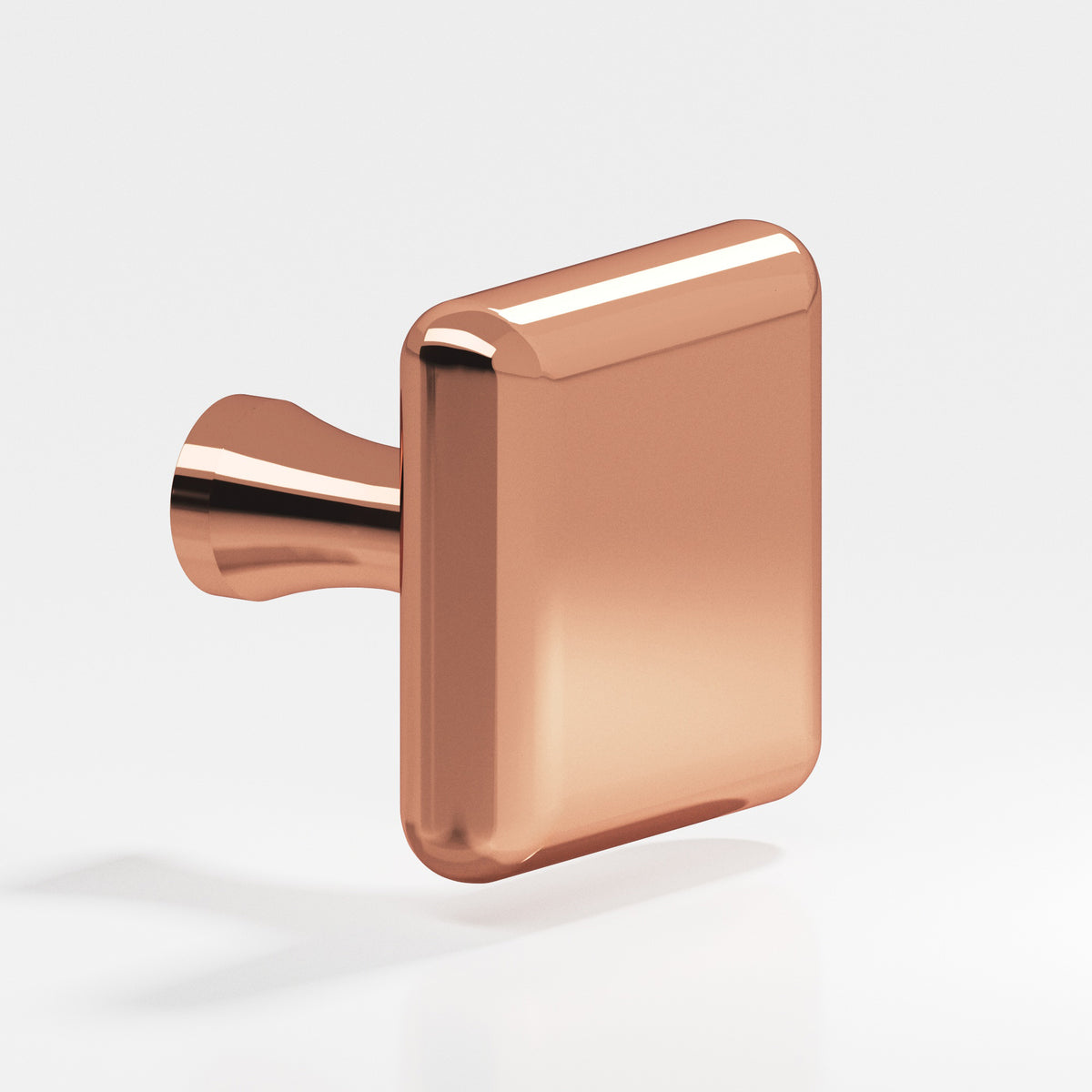 Colonial Bronze 767 Radiused Square Knob with Flared Post, 1 in - Polished Copper
