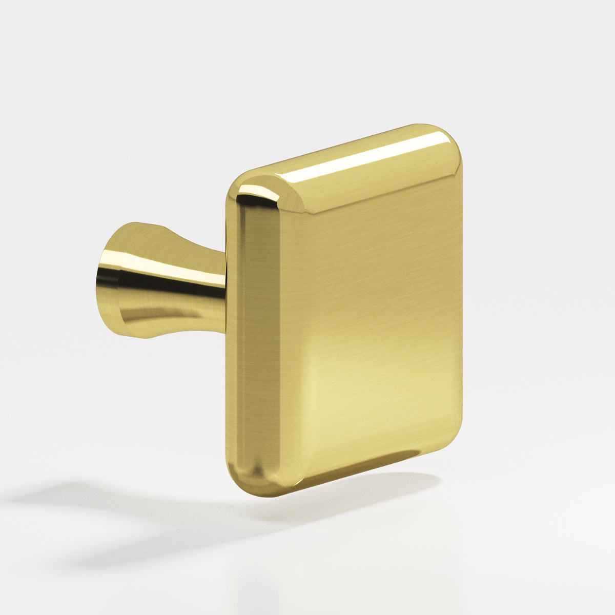 Colonial Bronze 768 Radiused Square Knob with Flared Post, 1-1/4 in - Unlacquered Polished Brass