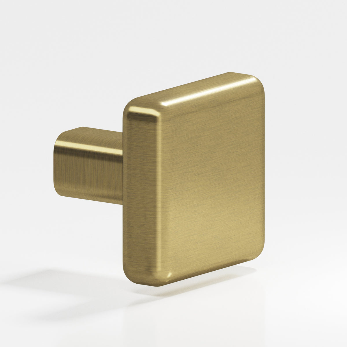 Colonial Bronze 789 Radiused Square Knob with Straight Post, 1-1/2 in - Antique Brass
