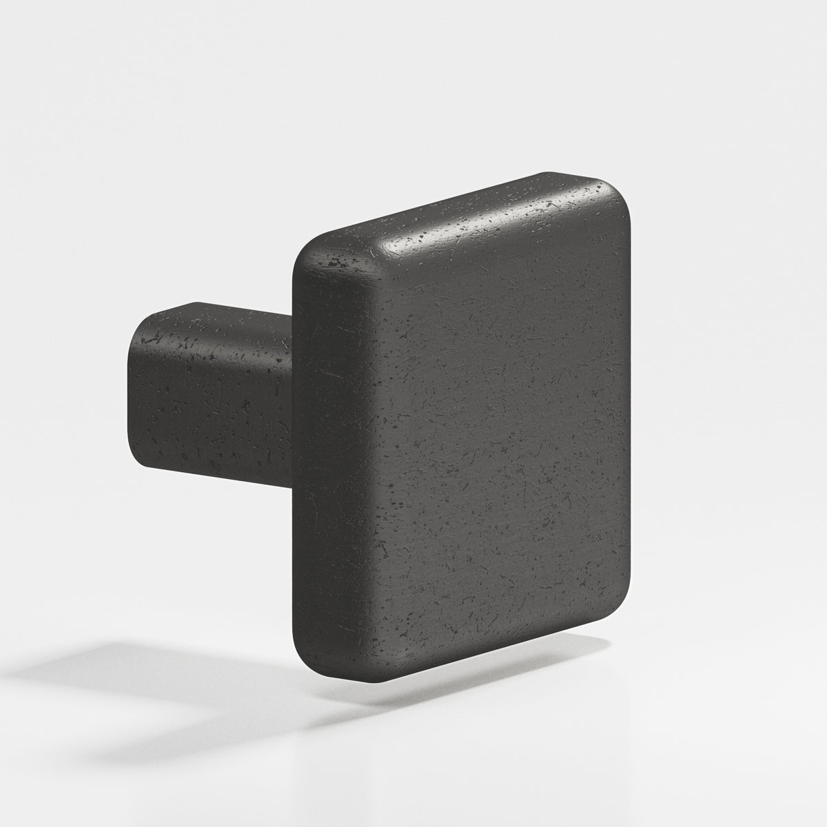 Colonial Bronze 787 Radiused Square Knob with Straight Post, 1 in - Distressed Satin Black