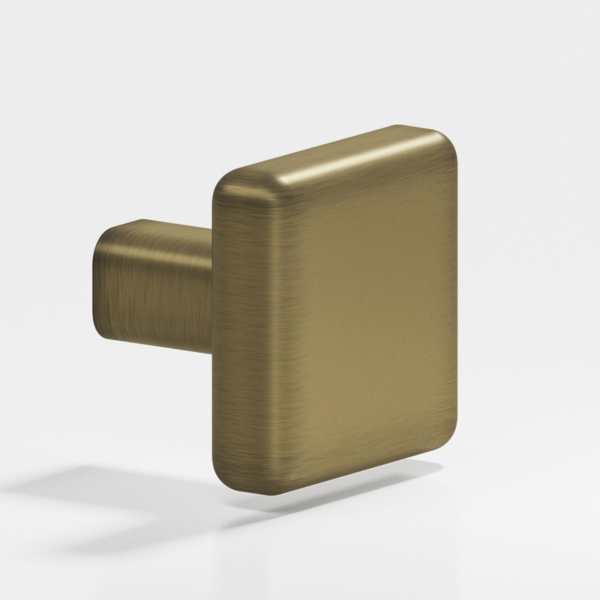 Colonial Bronze 787 Radiused Square Knob with Straight Post, 1 in - Matte Antique Satin Brass