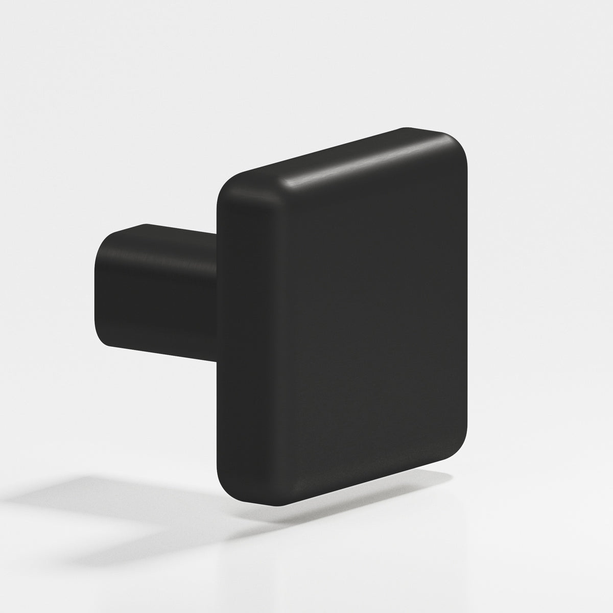 Colonial Bronze 787 Radiused Square Knob with Straight Post, 1 in - Matte Satin Black