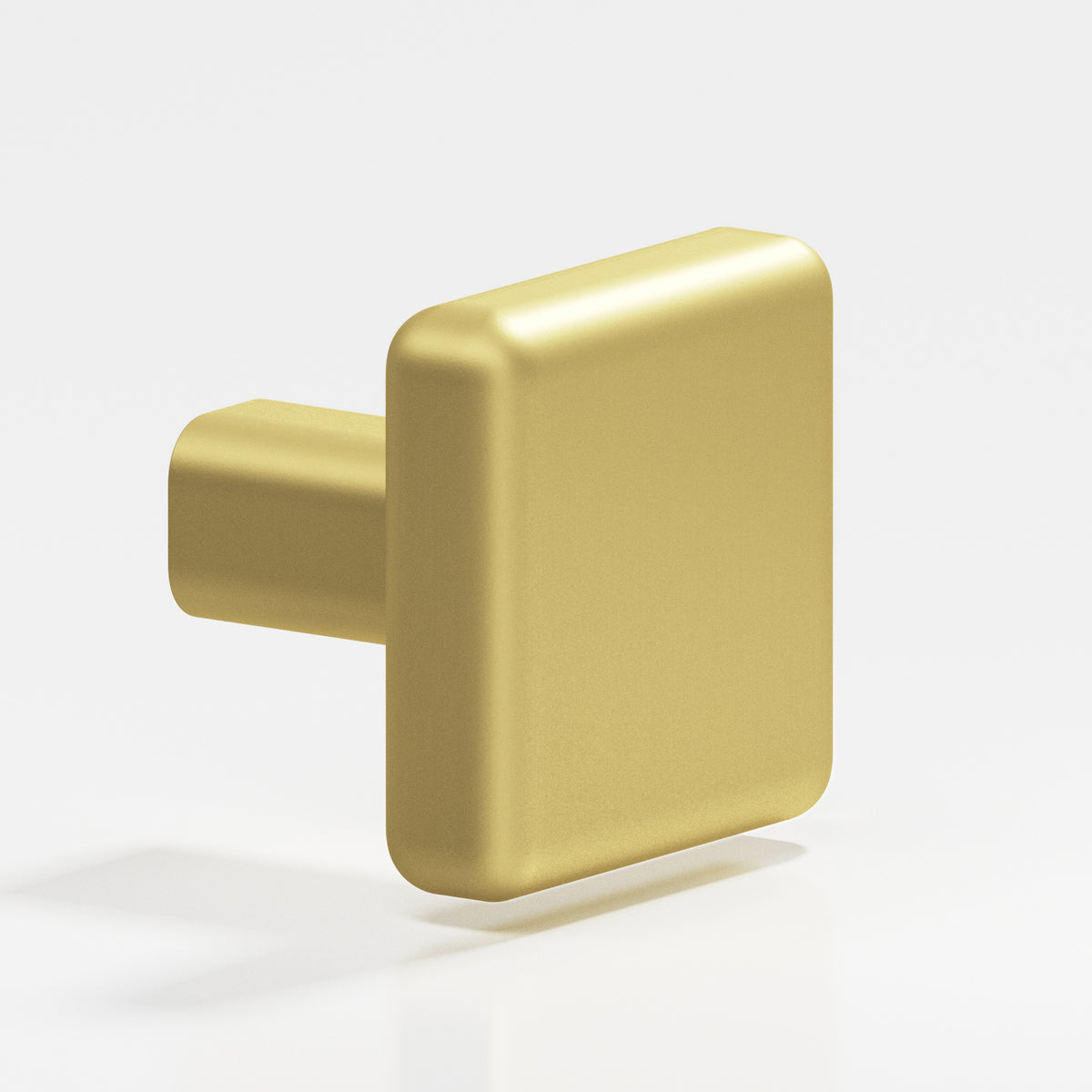 Colonial Bronze 787 Radiused Square Knob with Straight Post, 1 in - Matte Satin Brass