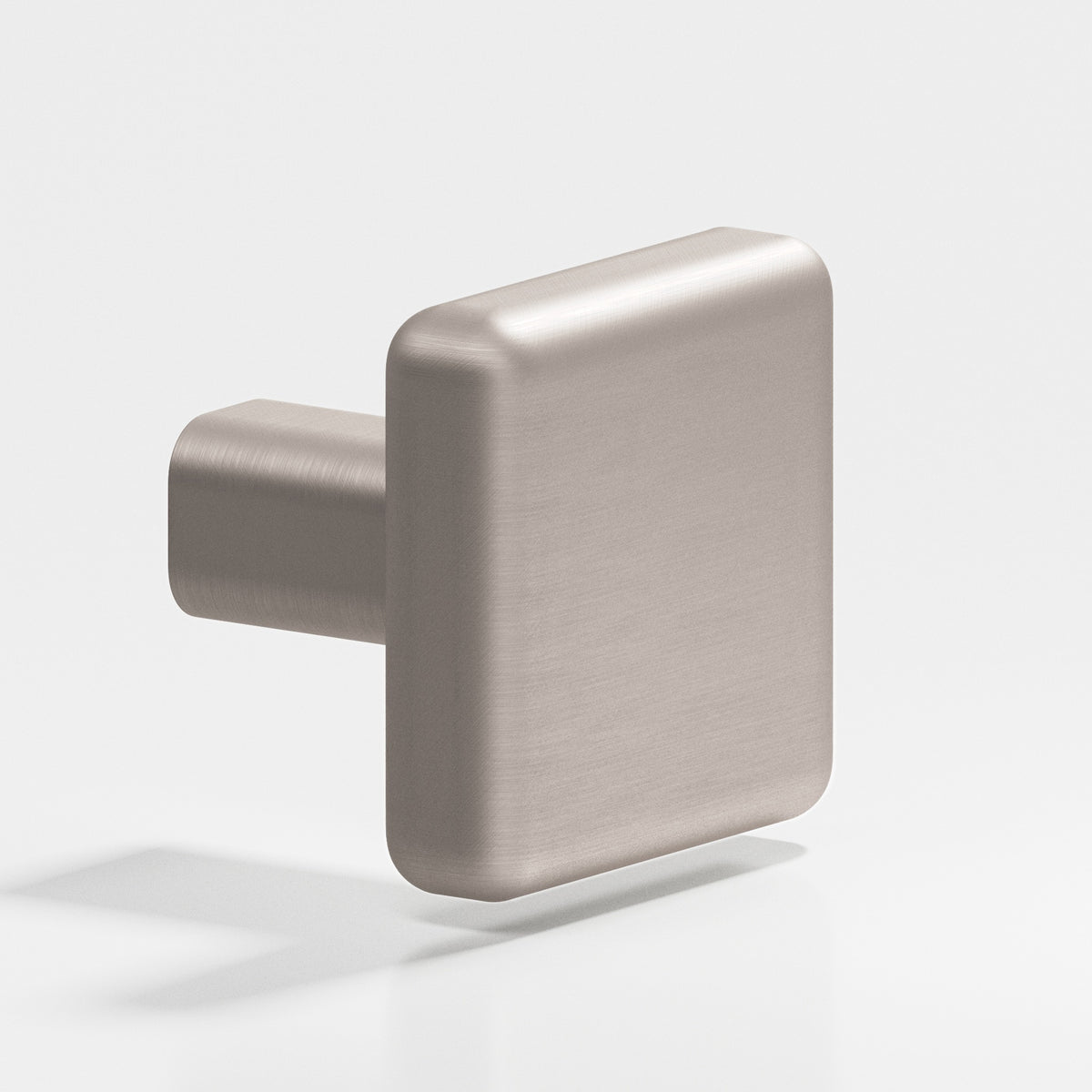 Colonial Bronze 787 Radiused Square Knob with Straight Post, 1 in - Matte Satin Nickel