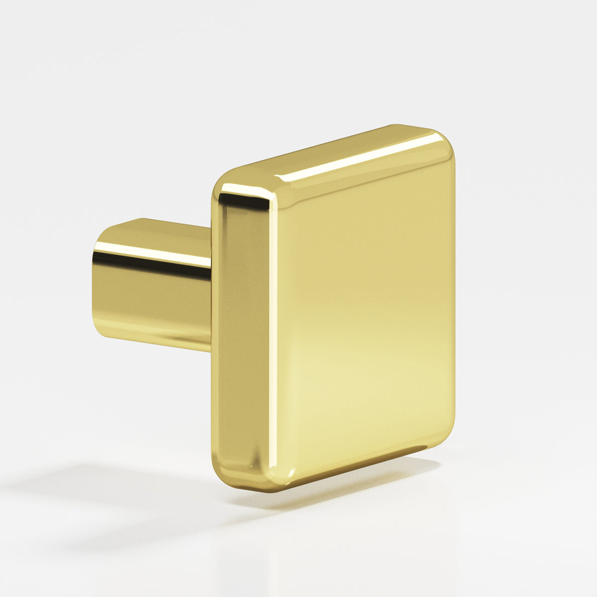 Colonial Bronze 787 Radiused Square Knob with Straight Post, 1 in - Polished Brass