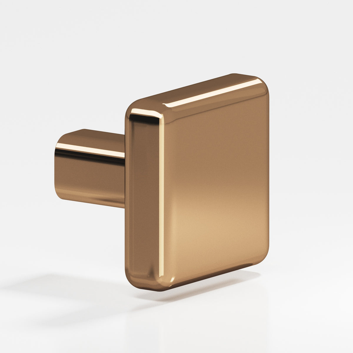 Colonial Bronze 788 Radiused Square Knob with Straight Post, 1-1/4 in - Polished Bronze