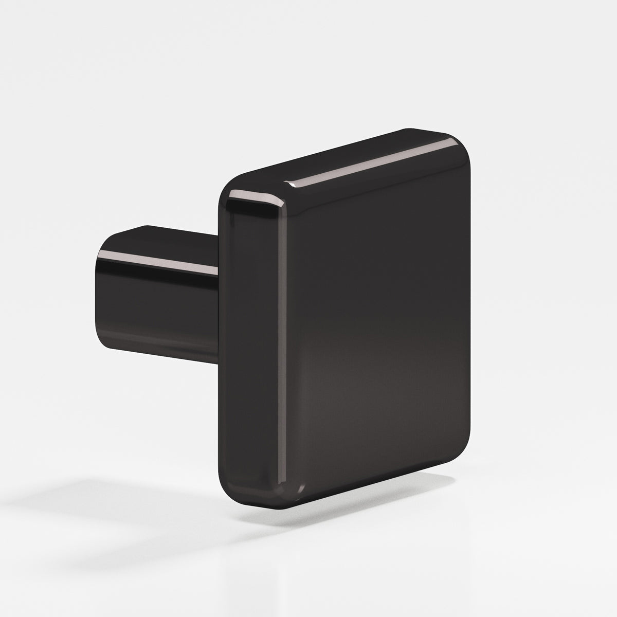 Colonial Bronze 789 Radiused Square Knob with Straight Post, 1-1/2 in - Satin Black