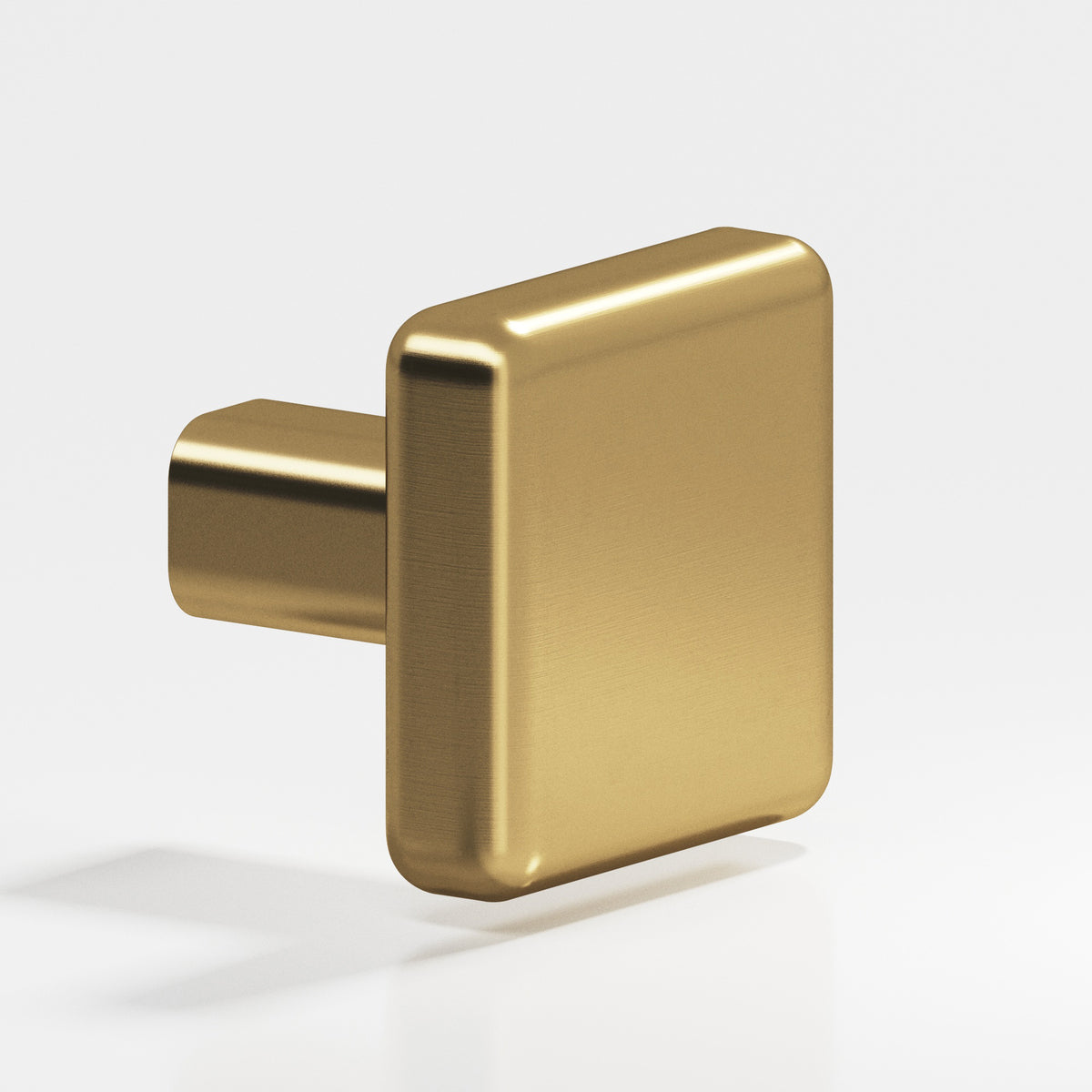 Colonial Bronze 788 Radiused Square Knob with Straight Post, 1-1/4 in - Satin Brass