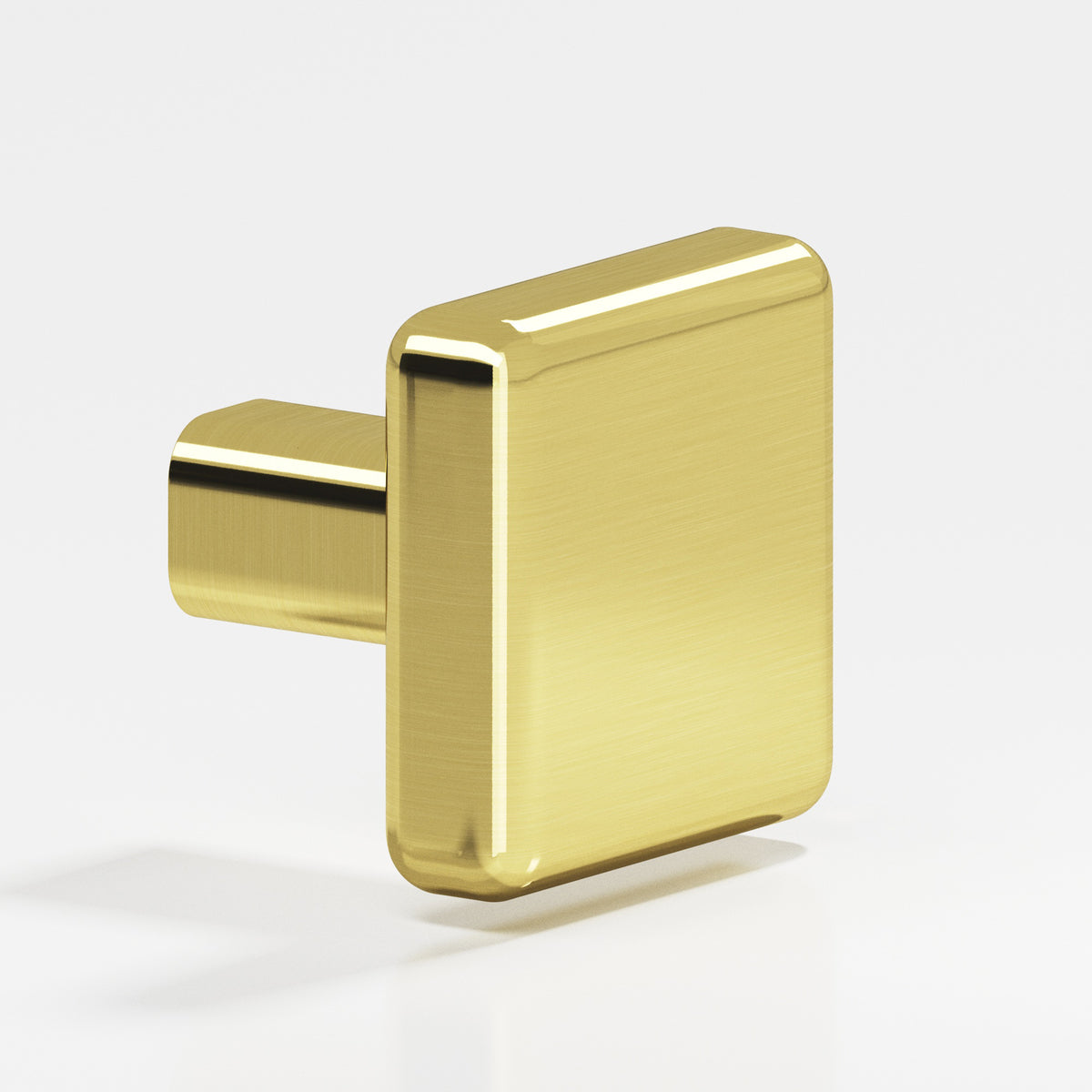 Colonial Bronze 787 Radiused Square Knob with Straight Post, 1 in - Unlacquered Polished Brass