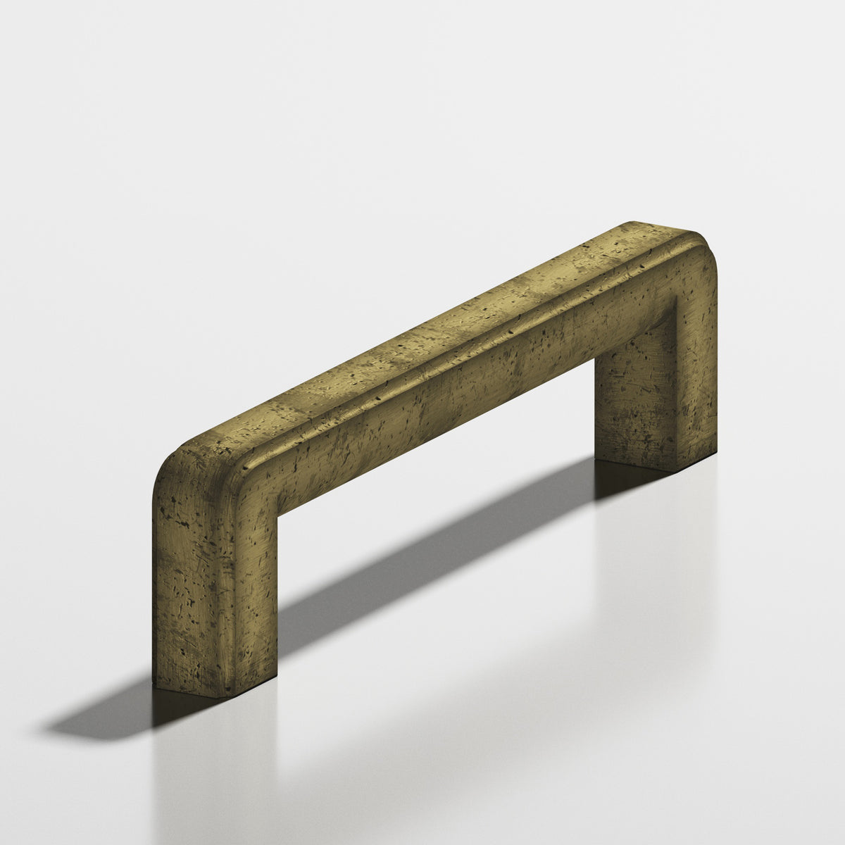 Colonial Bronze 795 Fluted Square Pull, 1 x 3/4 in Cross Section - Distressed Antique Brass