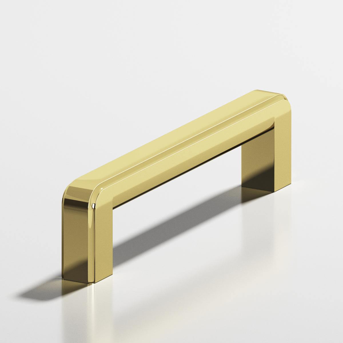 Colonial Bronze 790 Fluted Square Pull, 7/16 x 1/2 in Cross Section - Polished Brass