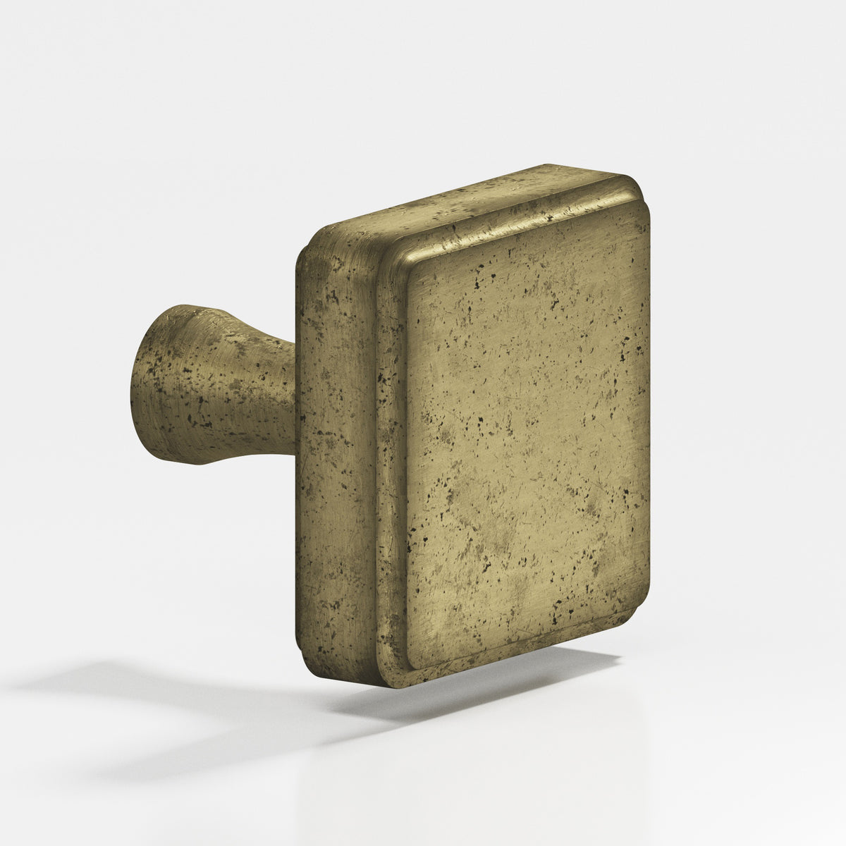 Colonial Bronze 798 Fluted Square Knob, 1-1/4 in - Distressed Antique Brass