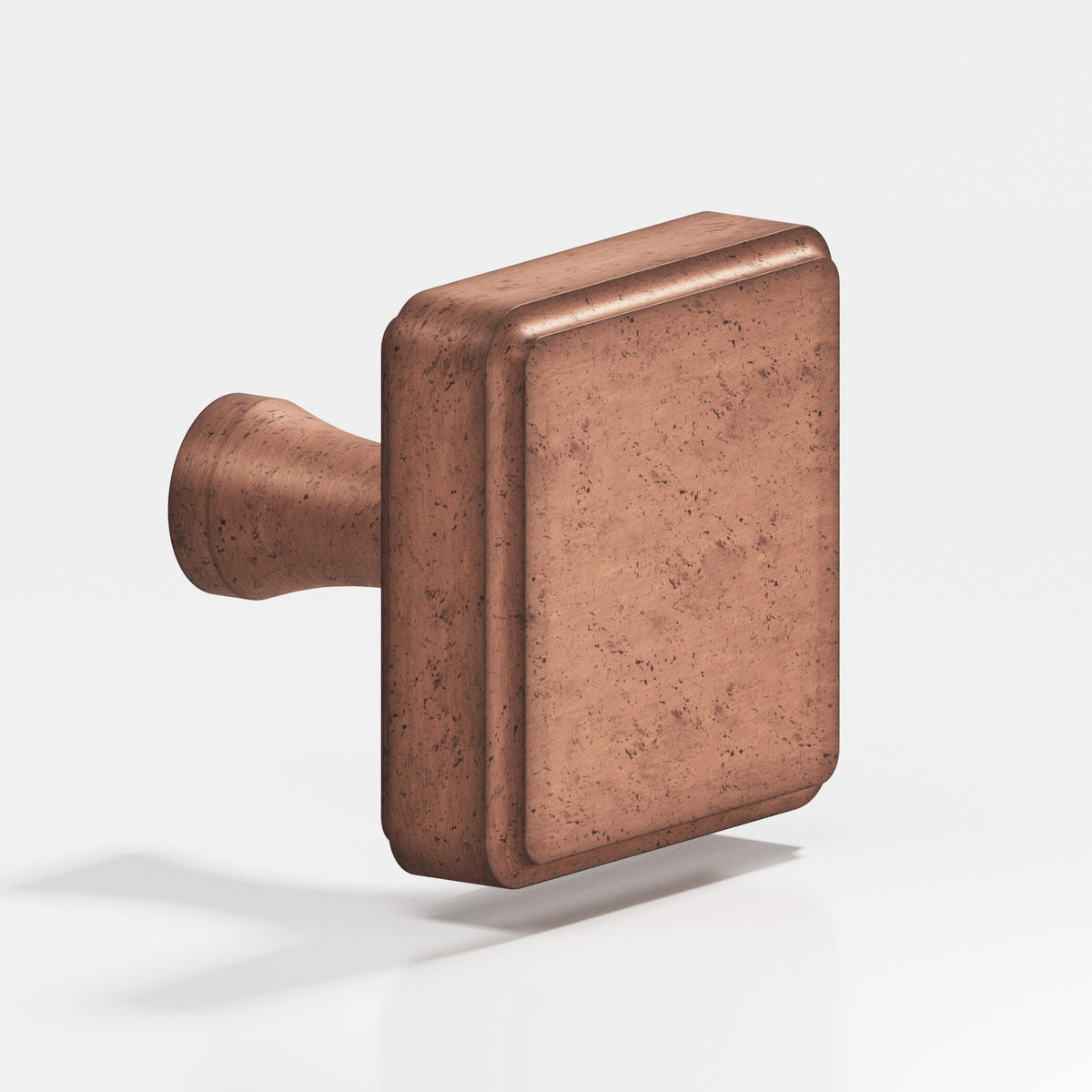 Colonial Bronze 797 Fluted Square Knob, 1 in - Distressed Antique Copper
