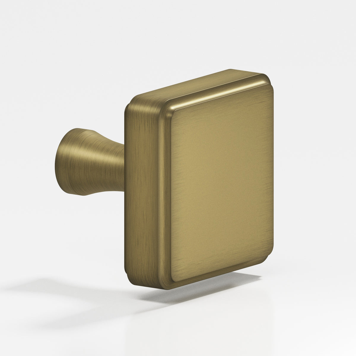 Colonial Bronze 799 Fluted Square Knob, 1-1/2 in - Matte Antique Satin Brass
