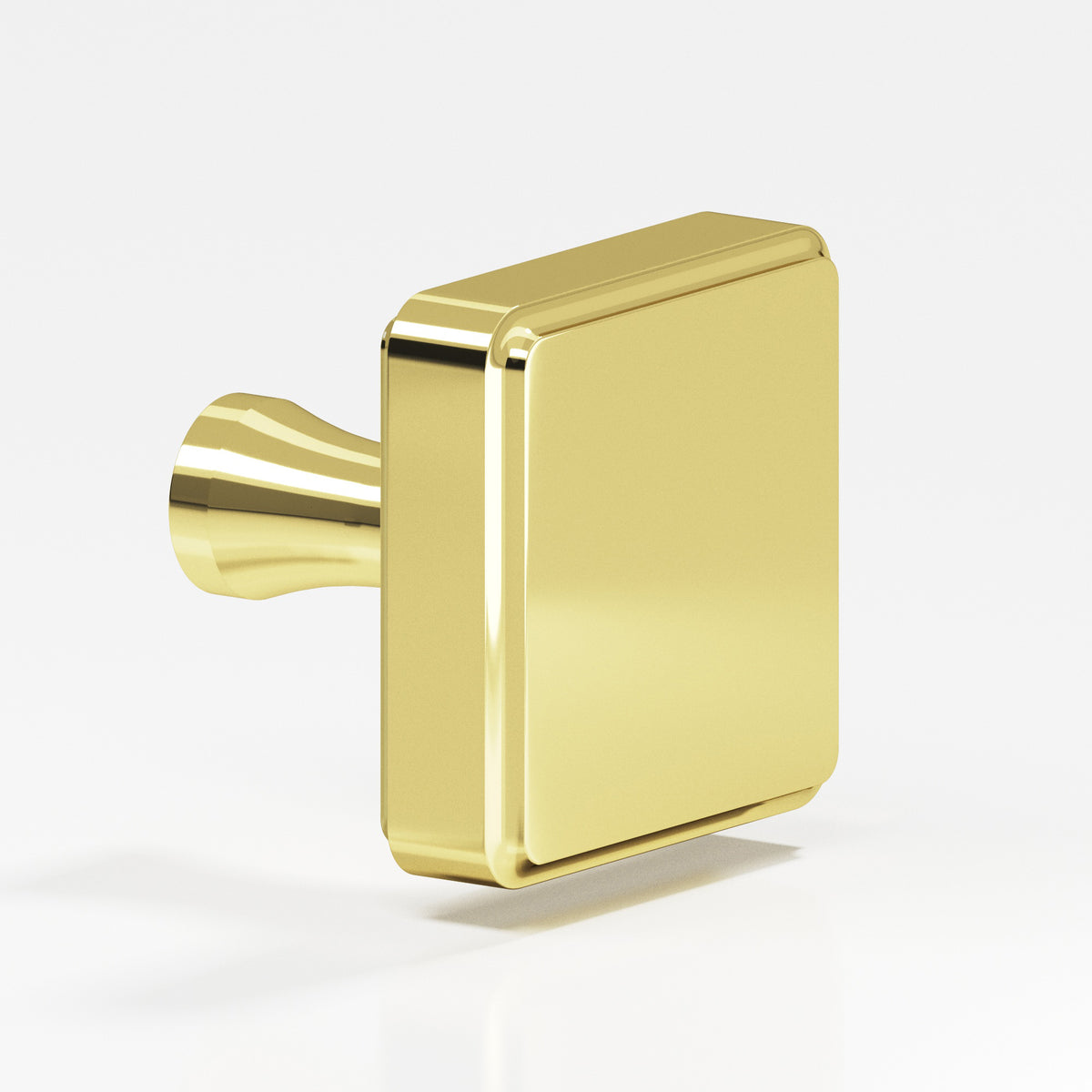Colonial Bronze 798 Fluted Square Knob, 1-1/4 in - Polished Brass