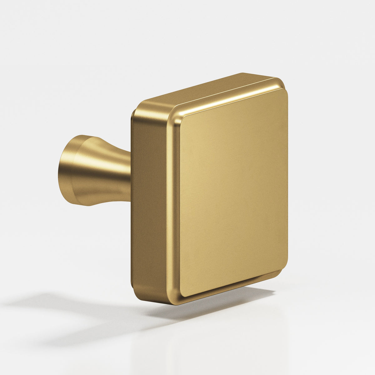 Colonial Bronze 797 Fluted Square Knob, 1 in - Satin Brass