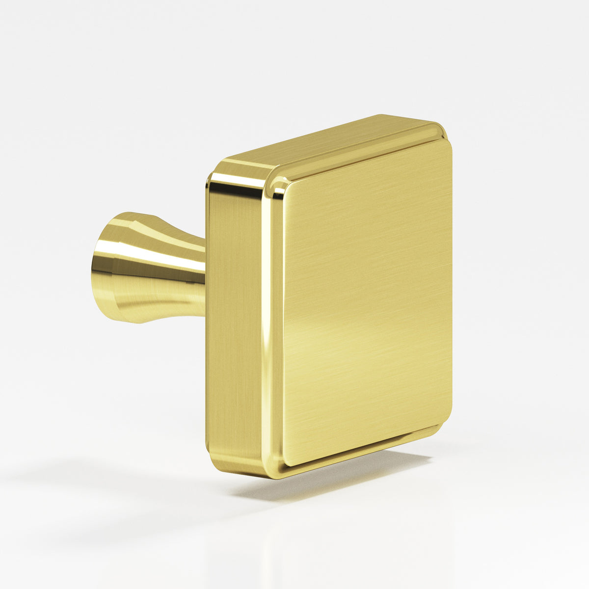 Colonial Bronze 797 Fluted Square Knob, 1 in - Unlacquered Polished Brass