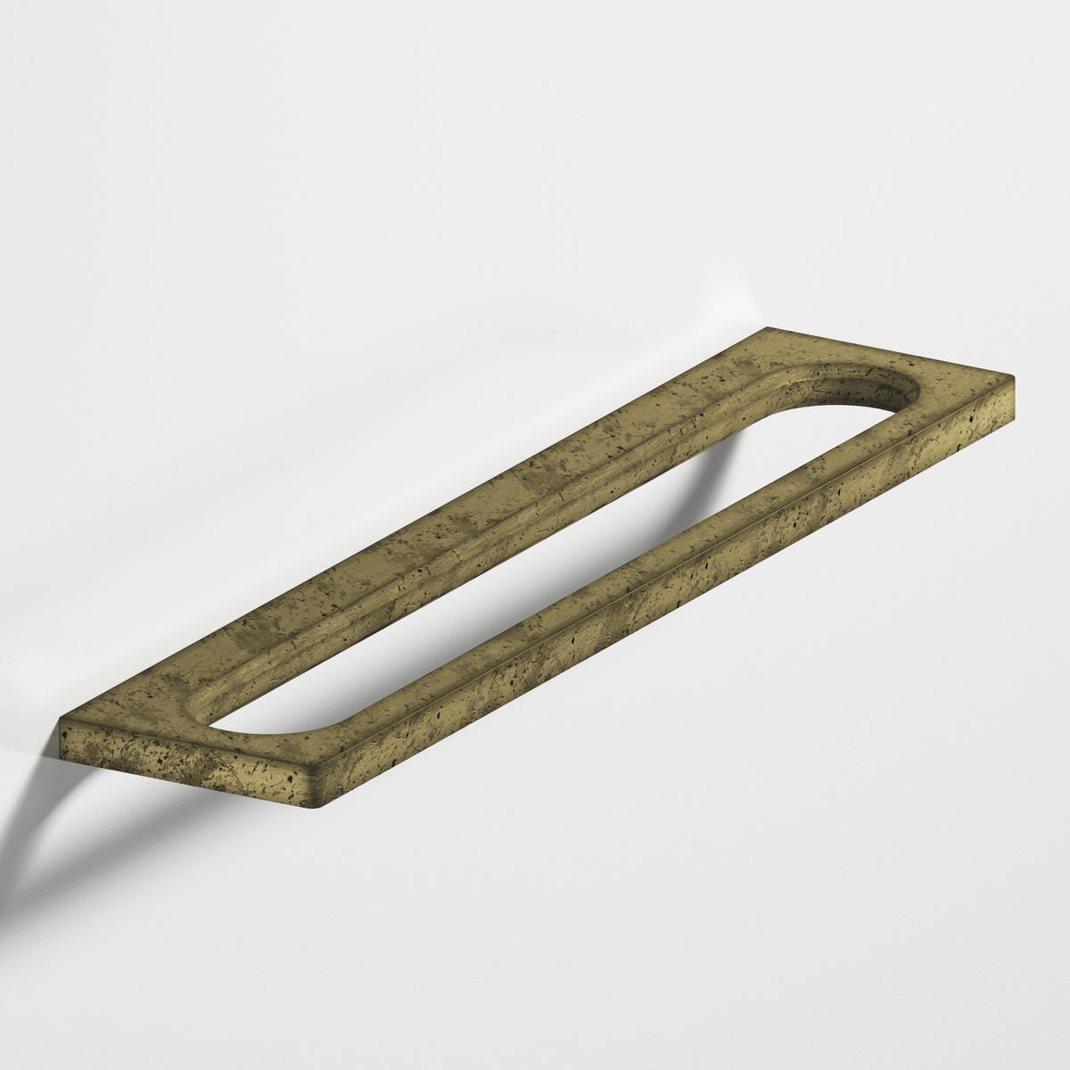 Colonial Bronze 886 Squared Front Racetrack Pull, 1-3/4 in Projection - Distressed Antique Brass